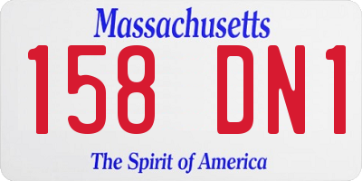 MA license plate 158DN1