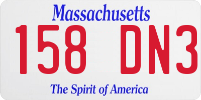 MA license plate 158DN3