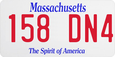 MA license plate 158DN4