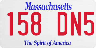 MA license plate 158DN5