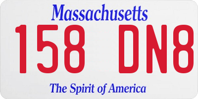 MA license plate 158DN8