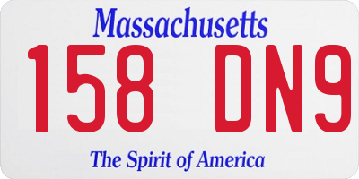 MA license plate 158DN9