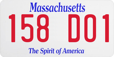 MA license plate 158DO1