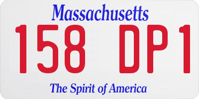 MA license plate 158DP1