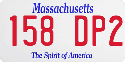 MA license plate 158DP2