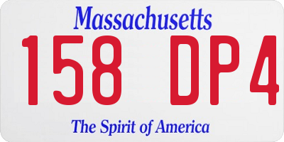 MA license plate 158DP4