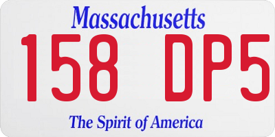MA license plate 158DP5