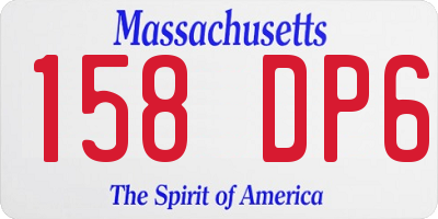 MA license plate 158DP6