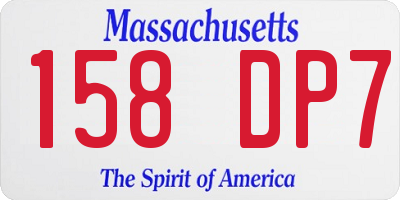 MA license plate 158DP7