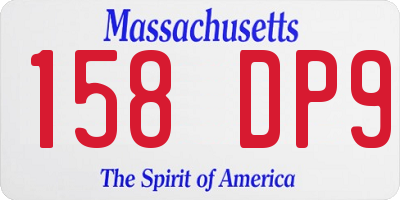 MA license plate 158DP9