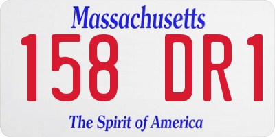 MA license plate 158DR1