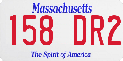 MA license plate 158DR2