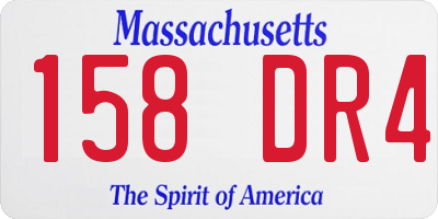 MA license plate 158DR4