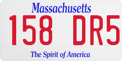 MA license plate 158DR5