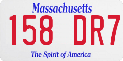 MA license plate 158DR7