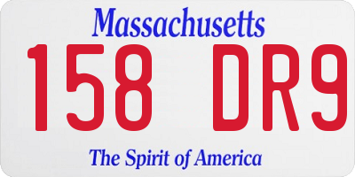 MA license plate 158DR9