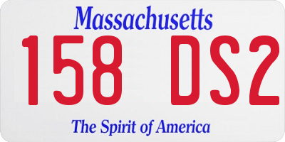 MA license plate 158DS2