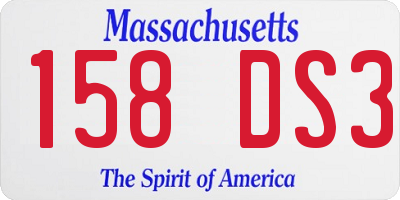 MA license plate 158DS3