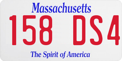 MA license plate 158DS4