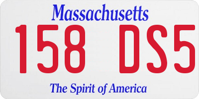 MA license plate 158DS5