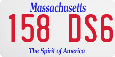 MA license plate 158DS6