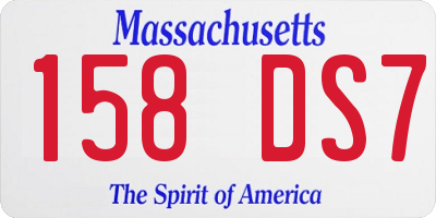 MA license plate 158DS7