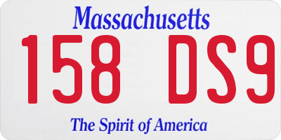 MA license plate 158DS9