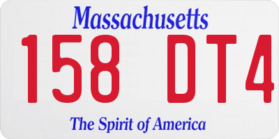 MA license plate 158DT4