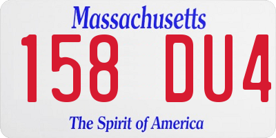 MA license plate 158DU4