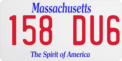 MA license plate 158DU6
