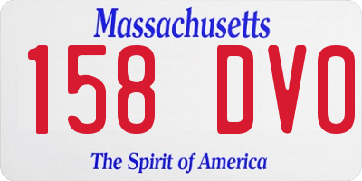 MA license plate 158DV0