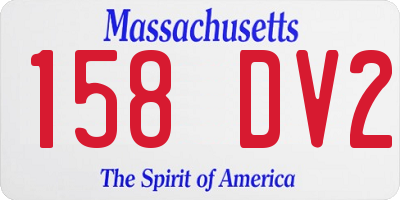 MA license plate 158DV2