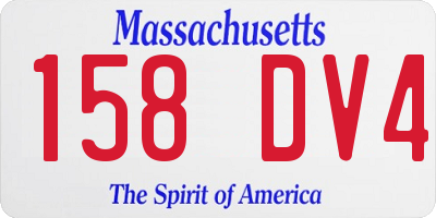 MA license plate 158DV4