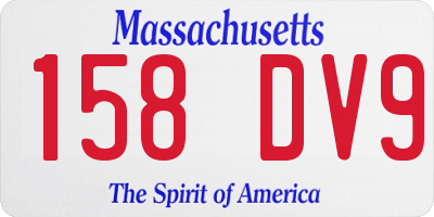 MA license plate 158DV9