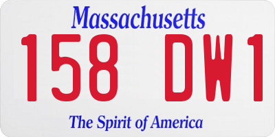 MA license plate 158DW1