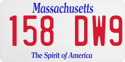 MA license plate 158DW9