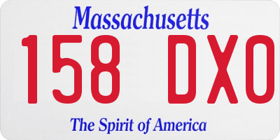 MA license plate 158DX0