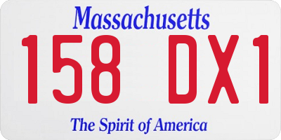 MA license plate 158DX1