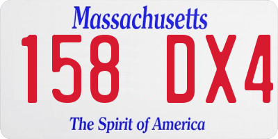 MA license plate 158DX4