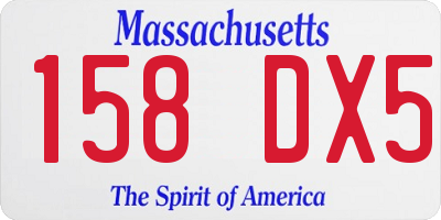 MA license plate 158DX5