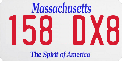 MA license plate 158DX8