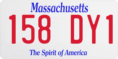 MA license plate 158DY1