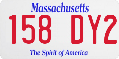 MA license plate 158DY2