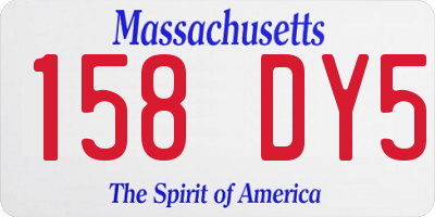 MA license plate 158DY5