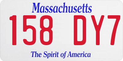 MA license plate 158DY7