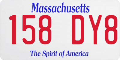 MA license plate 158DY8
