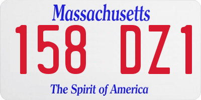 MA license plate 158DZ1