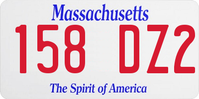 MA license plate 158DZ2