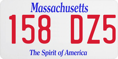 MA license plate 158DZ5