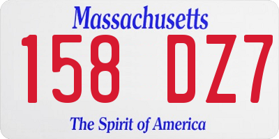 MA license plate 158DZ7